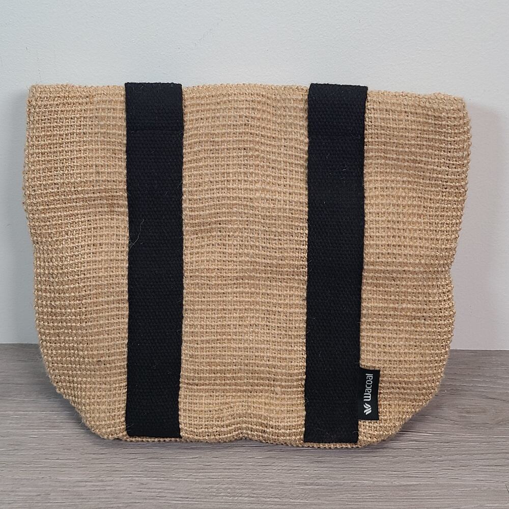 Walcoal Jute & Cotton Double Strap Tote & Wristlet Beach Vacation Bag Boho